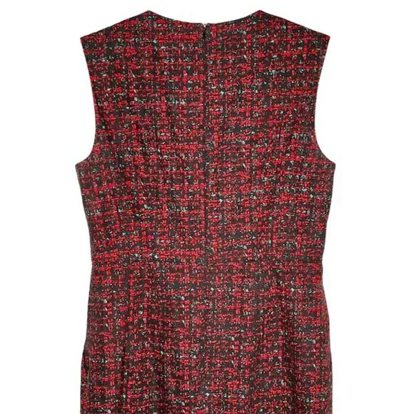 Nanette Lepore Colette Fit/Flare Dress Cotton/Silk/Leather - Black/Red/Aqua - 6 - Picture 6 of 11